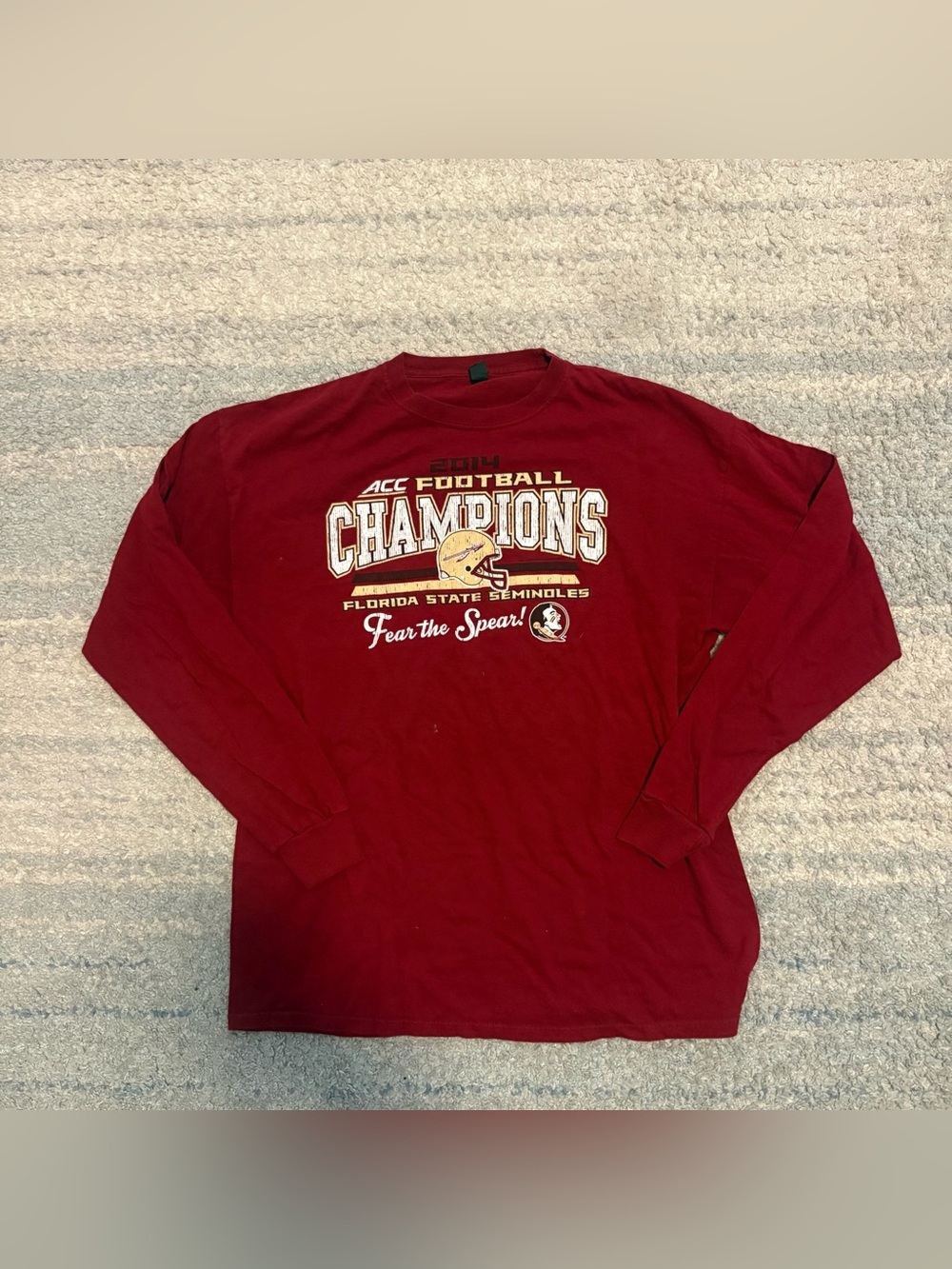 Vintage Florida State Seminoles 2014 ACC Football Champions Long Sleeve Shirt XL